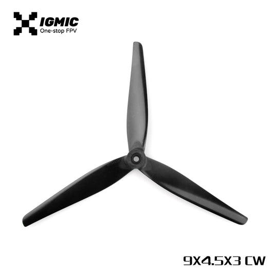 IGMIC MacroQuad Prop 9X4.5X3 inch Tri-Blades CW Propeller for FPV Drone Black-Glass Fiber Reinforced Nylon