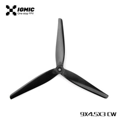 IGMIC MacroQuad Prop 9X4.5X3 inch Tri-Blades CW Propeller for FPV Drone Black-Glass Fiber Reinforced Nylon