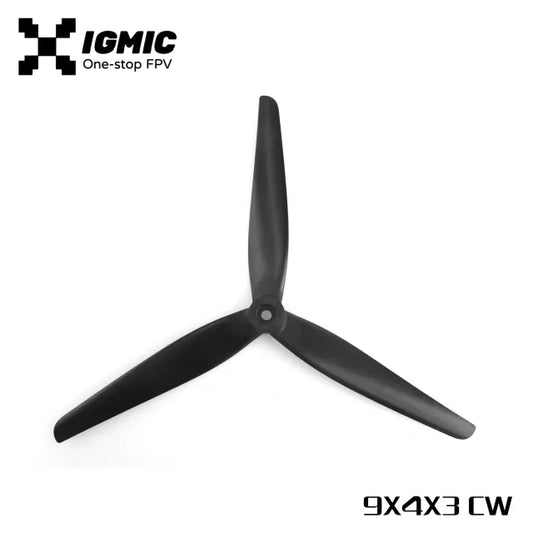 IGMIC MacroQuad Prop 9X4X3 inch inch Tri-Blades CW Propeller for FPV Drone Black-Glass Fiber Reinforced Nylon