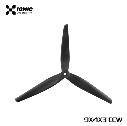 IGMIC MacroQuad Prop 9X4X3 inch Tri-Blades CCW Propeller for FPV Drone Black-Glass Fiber Reinforced Nylon