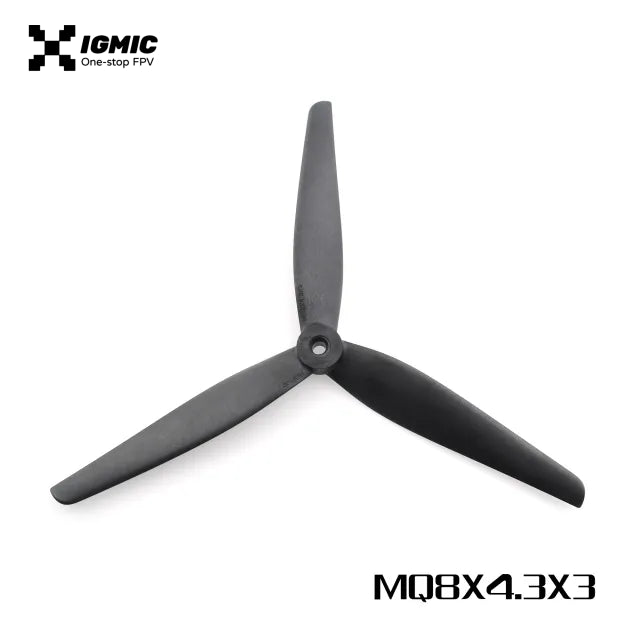 IGMIC MacroQuad Prop 8X4.3X3 inch Tri-Blades CCW Propeller for FPV Drone Black-Glass Fiber Reinforced Nylon