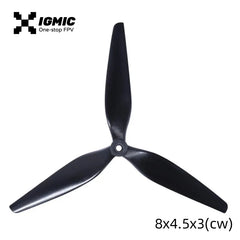 IGMIC MacroQuad Prop 8X4.5X3  inch Tri-Blades CW Propeller for FPV Drone Black-Glass Fiber Reinforced Nylon