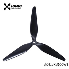 IGMIC MacroQuad Prop 8X4.5X3 inch Tri-Blades CCW Propeller for FPV Drone Black-Glass Fiber Reinforced Nylon