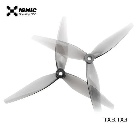 IGMIC MacroQuad 7X3.7X3 inch Tri-Blades  CW CCW Propellers for FPV Drone -（Grey）Poly Carbonate