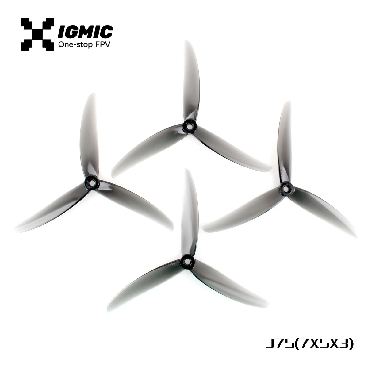 IGMIC 7X5X3 inch Tri-Blade Propeller for FPV Drone Quadcopter  Light Grey (2CW+2CCW)-Poly Carbonate