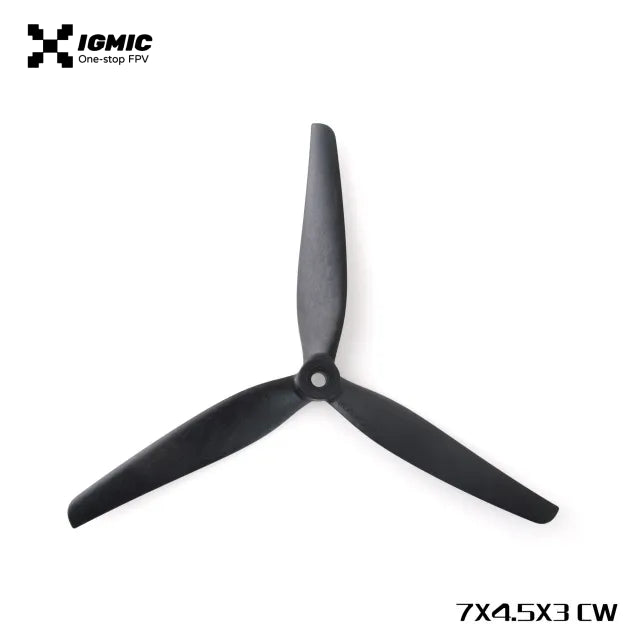 IGMIC MacroQuad Prop 7X4.5X3  inch Tri-Blades CW Propeller for FPV Drone Black-Glass Fiber Nylon