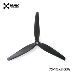 IGMIC MacroQuad Prop 7X4.5X3 inch Tri-Blades CCW Propeller for FPV Drone- Black Glass Fiber Nylon