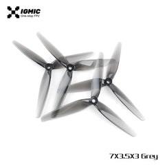 IGMIC 7X3.5X3 inch  Helical Tri-Blade Propeller for RC FPV Drone Quadcopter (2CW+2CCW)-(Light Grey) Poly Carbonate