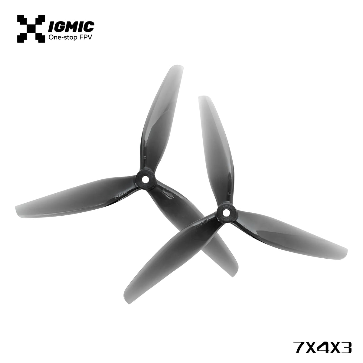 IGMIC 7X4X3 inch Tri-Blade Propeller from FPV Drone  Light Grey (2CW+2CCW)-Poly Carbonate