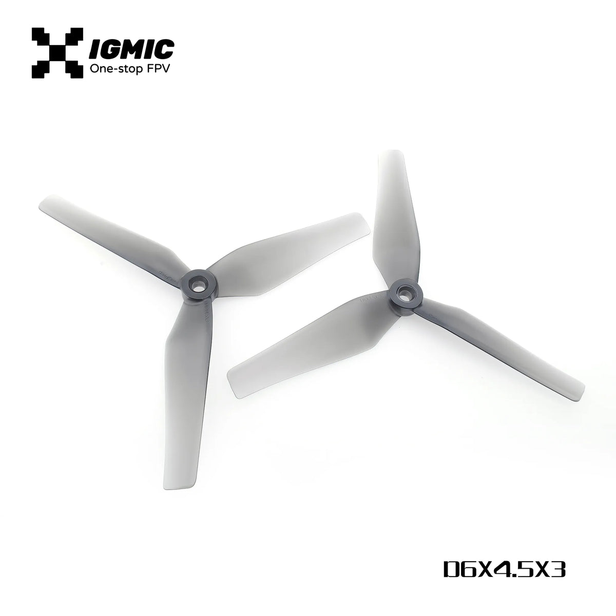 IGMIC D6X4.5X3 inch Tri-Blade Propeller for FPV Drone (2CW+2CCW)-(Grey) Poly Carbonate