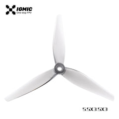 IGMIC Helical Tri-Blade Propeller for FPV Drone 5.5X3.5X3 inch V2 Light Grey (2CW+2CCW)-Poly Carbonate