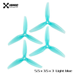 IGMIC Helical Tri-Blade Propeller for FPV Drone 5.5X3.5X3 inch (2CW+2CCW)- Poly Carbonate (3sets, Green Blue Red)