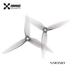 IGMIC Helical Tri-Blade Propeller for FPV Drone 5.5X3.5X3 inch V2 Light Grey (2CW+2CCW)-Poly Carbonate